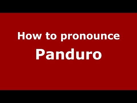 How to pronounce Panduro