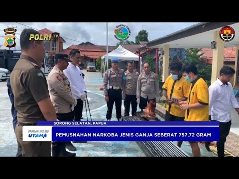 POLRES SORONG SELATAN PEMUSNAHAN BARBUK NARKOBA