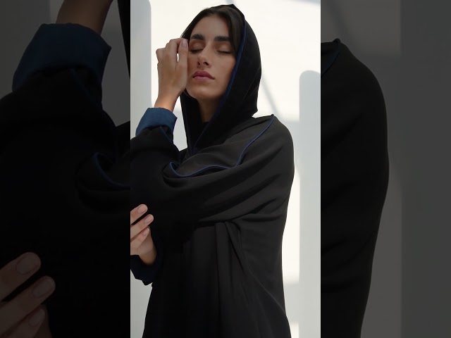 عباية كلوش أكمام كحلي