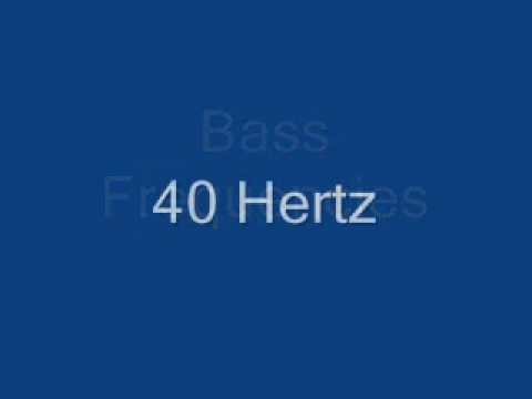 Bass frequencies (40, 45, 50 hertz) sinewaves