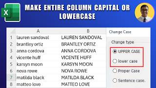 How to Make an Entire Column Capital or Lowercase in Excel 2026
