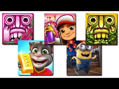 Temple Run, Temple Run 2, Minion Rush, Tom Gold Run and Subway Surfer [iOS Gameplay] Video