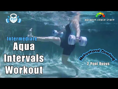 💦 Shallow Water Calorie-Burn Pool Workout | AquaFIIT  |  2  buoys-  Seniors /Intermediate/ Advanced