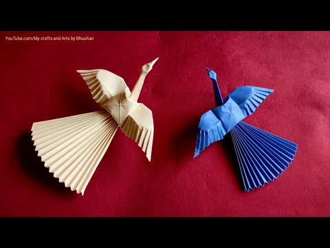 Tutorial - How to make an Origami Crane bird easily || DIY paper bird
