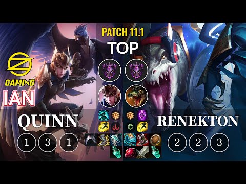 OZ Ian Quinn vs Renekton Top - KR Patch 11.1