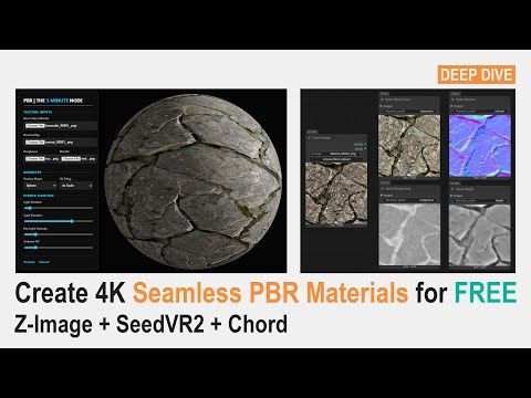🟠 Create 4K Seamless PBR Materials for FREE: Z-Image + SeedVR2 + Chord (ComfyUI Deep Dive)