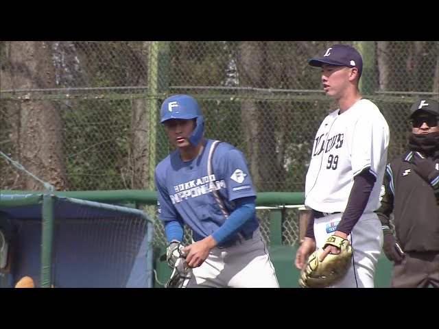 【ファーム】2アウトから先制打!! ファイターズ・宮崎一樹 二遊間を抜けるタイムリーヒット!! 2025年3月18日 埼玉西武ライオンズ 対 北海道日本ハムファイターズ