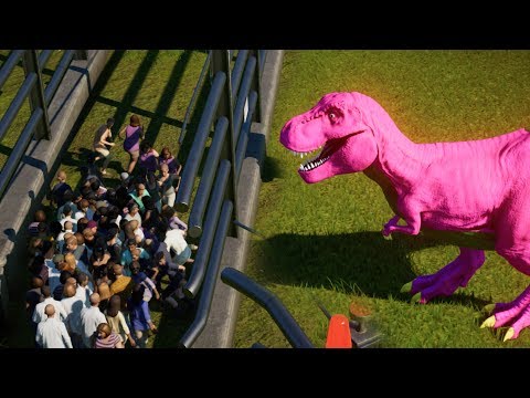 TRAPPING 1.000 PEOPLE with BARNEY T-REX - Jurassic World Evolution