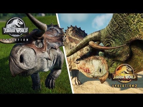 Unique Nasutoceratops Animations | Jurassic World Evolution 2 Comparison