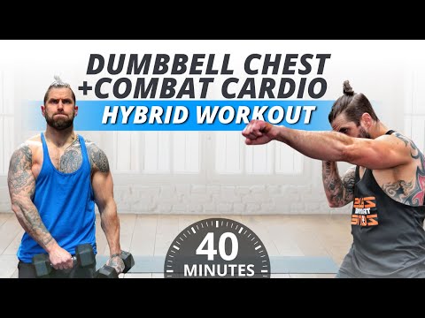 40 min STRENGTH & CONDITIONING home dumbbell workout (chest + cardio combat)