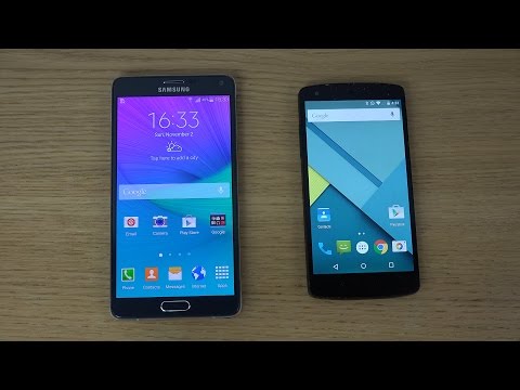 Samsung Galaxy Note 4 vs. Android 5.0 Lollipop Nexus 5 - Review (4K)
