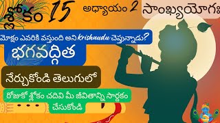 భగవద్గీత 2 వ అధ్యాయం 15 వ శ్లోకం || sankyayoga|| bhagavadgita in telugu || divine touch telugu