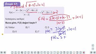 Eğitim Vadisi AYT Matematik 17.Föy Bir Fonksiyonun Türevlenebilirliği Konu Anlatım Videoları