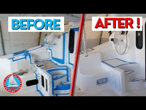 Finishing Till It's Done Right // Flow Coat Spraying Catamaran Cockpit Ep281
