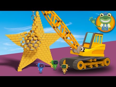 Smashing Shapes With Ryan the Wrecking Ball Crane | Gecko's Garage | Learn Shapes for Kids