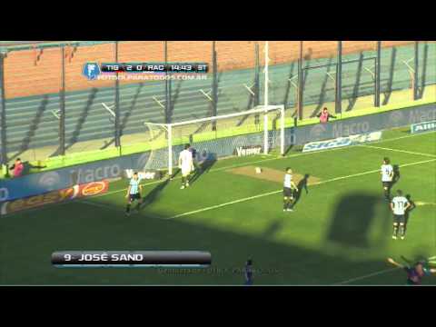 Gol Sand. Tigre 3 Racing 0. Torneo Inicial 2013. Fecha 3. Fútbol para Todos.
