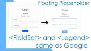 How To Design Google Gmail Login Form Using HTML & CSS From Scratch | FieldSet and Legend