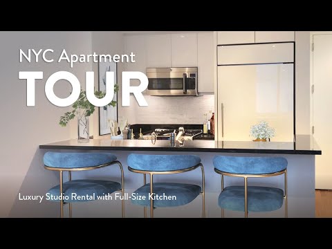 NYC Apartment Tour: Luxury Studio Rental with Full-Size Kitchen (The Encore, B Line Alcove Studio)