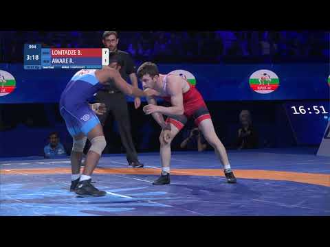 1/2 FS - 61 kg: B. LOMTADZE (GEO) v. R. AWARE (IND)