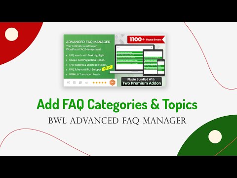 Add FAQ Categories & Topics | BWL Advanced FAQ Manager | WordPress Plugin | CodeCanYon