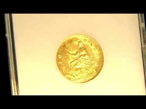 Denmark 10 Kroner Gold Coin, Minted in 1877, Graded by ANACS Mint State 60 Condition (0.1296 Oz)