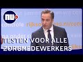 Minister De Jonge: 'Ook thuiszorgmedewerkers worden getest' | NU.nl