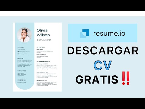 DESCARGAR CV en PDF con RESUME.IO complemente GRATIS | CV GRATIS 2023 PDF