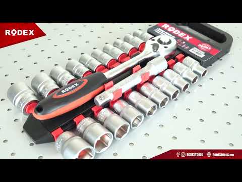 RODEX 22pcs Ratchet Socket Wrench 1/2"
