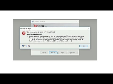 Cannot Connect to SQL SERVER - Network related Error or Instance specific Error Video