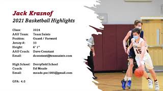 Jack Krasnof 2024 Basketball Highlights 2021