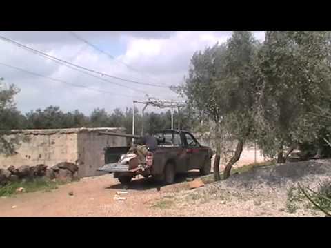 استهداف تحصينات قوات النظام في صوامع غرز في ريف درعا بواسطو قاذف بي 10 من قبل لواء مغاوير الجنوب