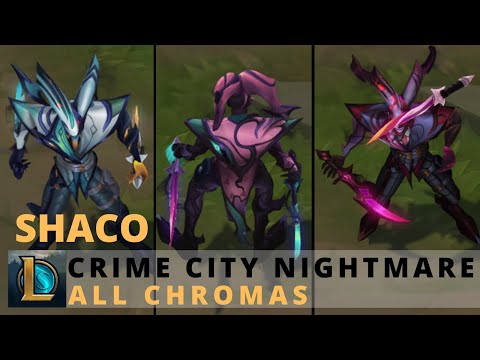 Crime City Nightmare Shaco All Chromas - League of Legends