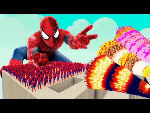 100x SPIDER MAN + 1x GIANT vs 3x EVERY GOD   Totally Accurate Battle Simulator TABS