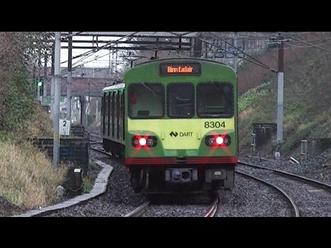 Irish Rail 8300 Class Dart Train 8304 departs Killester Station, Dublin
