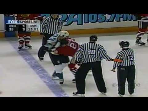 San Jose Sharks vs Chicago Blackhawks | October 4, 1999 |  Fight filled game