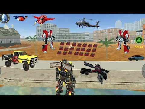 Vegas Crime Simulator (Transformer Attack Car Robot Army) Transformer Pile Car Robot Boss - Gameplay