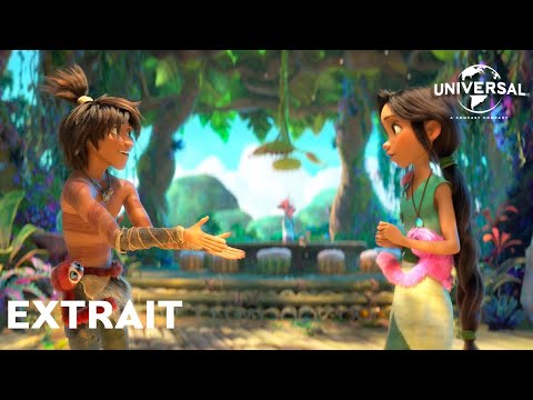 Les Croods 2 : Une Nouvelle Ère - Extrait Guy et Eep rencontrent Aurore VF [Au cinéma le 7 juillet]