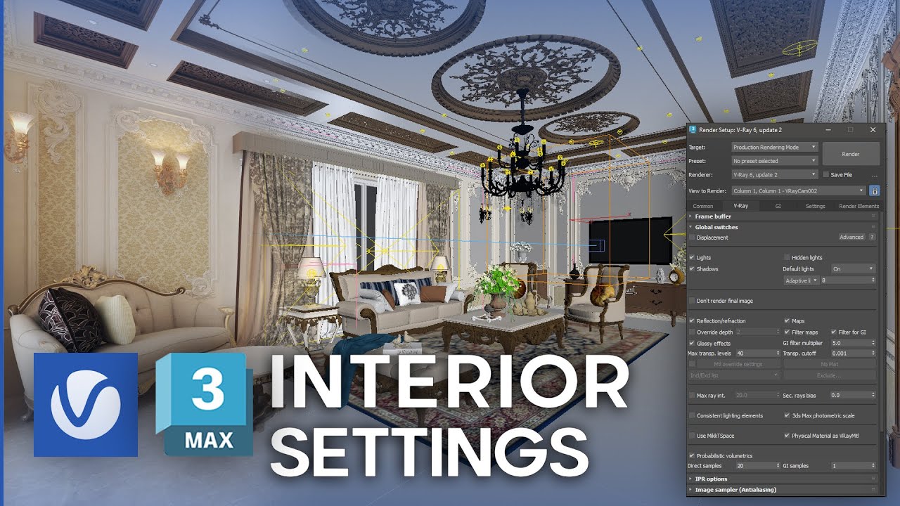 3ds Max and V-Ray Interior Rendering Tutorials - video 2
