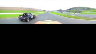CannonBall Bandits 220 degree HD ChumpCar Race with Dave doing some shake down laps at Sonoma
