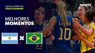 BRASIL 3 x 1 ARGENTINA | MELHORES MOMENTOS | COPA SUL-AMERICANA DE VÔLEI FEMININO | ge.globo