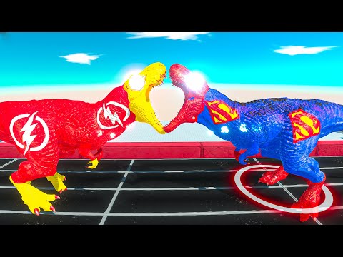 FLASH Dinosaur vs Superman Dinosaur - Animal Revolt Battle Simulator