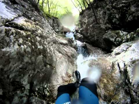 Canyoning at Soča valley 14.08.11'...Final waterfall 12m