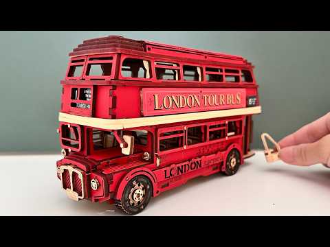 I Built a Tiny London Tour Bus! 🚌 Miniature Dollhouse Kit Assembly| Rolife London Tour Bus 3D Puzzle