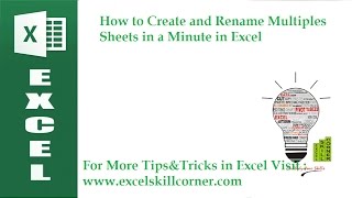 How to Create and Rename Multiples Sheets in a Minute in Excel