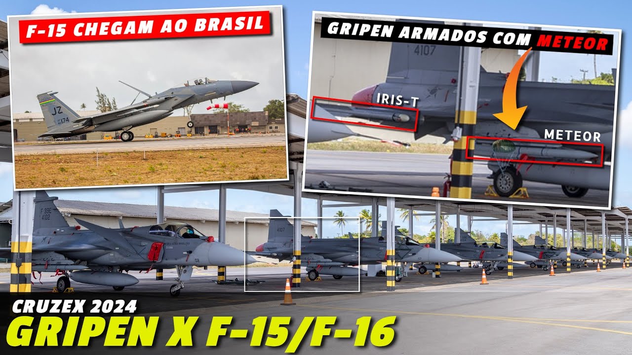 GRIPEN's da FAB "prontos pra GUERRA" contra F-15/F-16: Pela 1ª vez, armados com mísseis METEOR