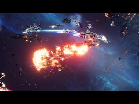 Imperial Navy vs Tau Merchant Fleet - 4K Quality - Battlefleet Gothic Armada 2
