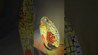 Stolná lampa ART DONAT, 37 cm, žltá farebná, ručná práca