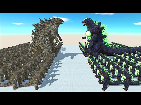 Godzilla 2021 vs Super Godzilla Oasis Death Run | Great War - Animal Revolt Battle Simulator