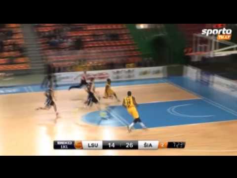 5' 10" Lewis JACKSON high jump in traffic DUNK (LSU Baltai v. Siauliai) 2013/03/26