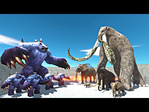 Mutant Bear vs Titanus Behemoth Evolution in Lava Stadium Arena - Animal Revolt Battle Simulator
